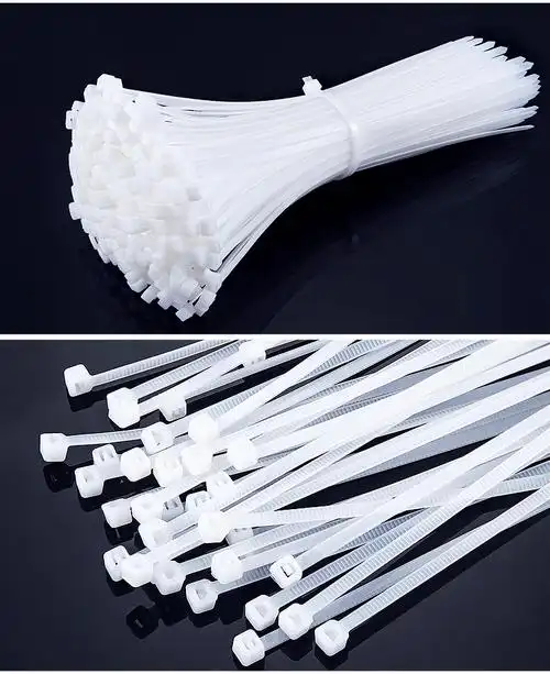 贝柚尼龙塑料扎带卡扣强力束线带绳电线捆绑带固定器自锁式扎线带 白5