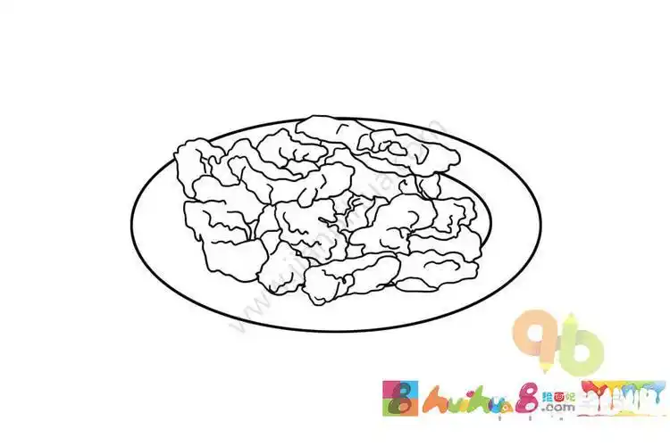 河南美食 安阳扣碗酥肉简笔画