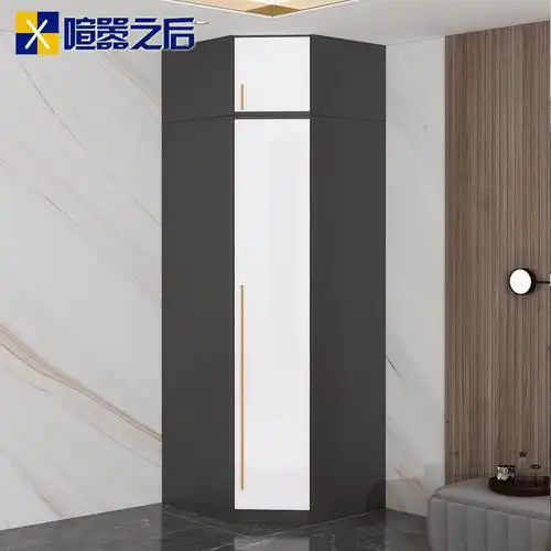 卧室转角衣柜梳妆台一体组合小户型90度钻石衣柜i型衣帽间衣橱8a8