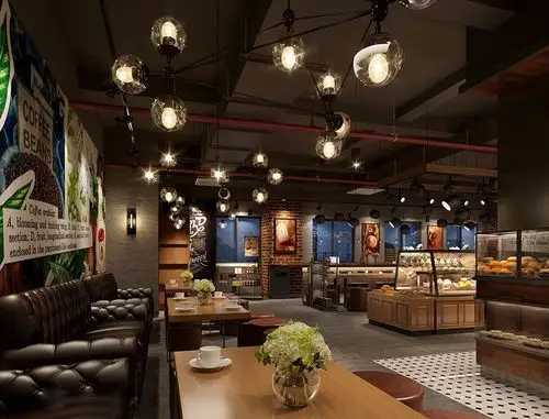 休闲面包甜品咖啡店装修图片 甜品店装修设计图片90平米 美式风格