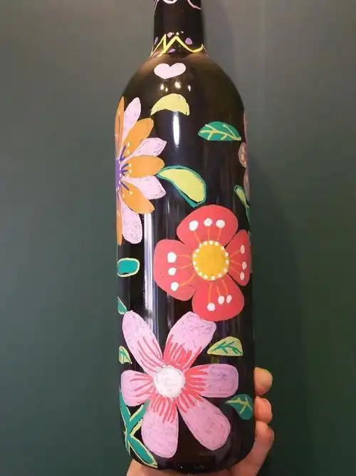 创意美术##旧物改造##丙烯画##玻璃瓶##丙烯##装饰画