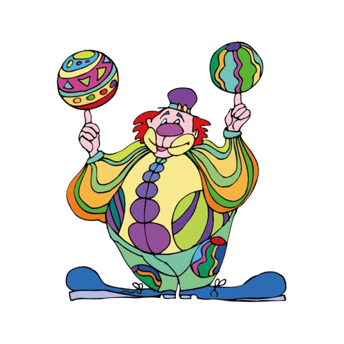 人物耍杂技的小丑