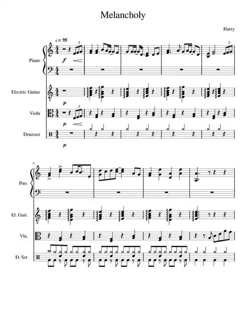 melancholy忧郁,melancholy忧郁钢琴谱,melancholy忧郁c调钢琴谱