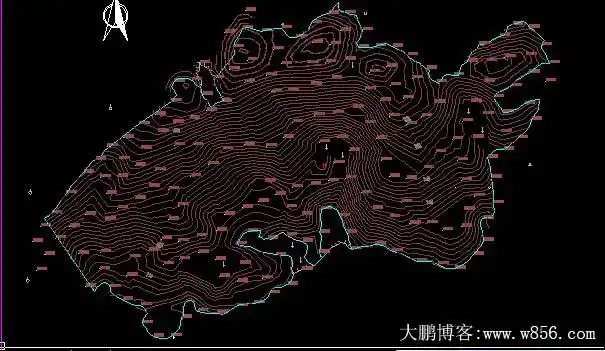 地形图局部放大提供的原始的dwg的地形图拿到地形图,我首要任务就是