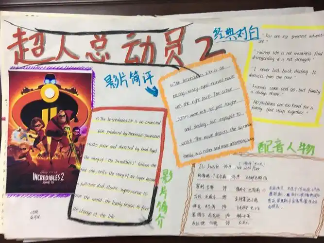孩子们精彩的手抄报—我最喜欢的英文电影