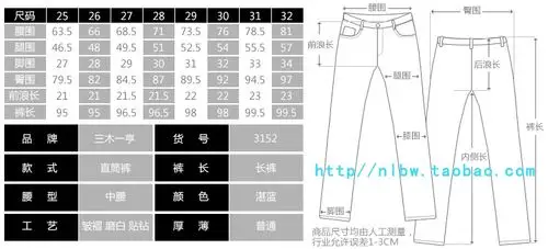请问,我穿28的牛仔裤,168, 50 ,腰围:74,臀围:89,大腿围:48 小腿围:34