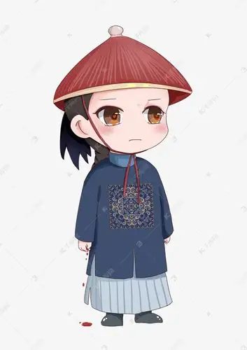 手绘古代官员q版卡通可爱免抠素