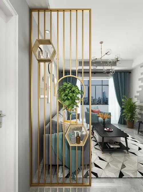 半截隔断入户玄关门厅置物架北欧屏风