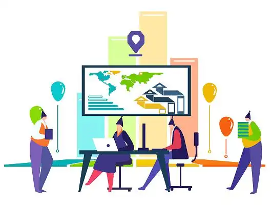 网png素材插画多人合作工作办公数据商务扁平职场培训学习会议png素材