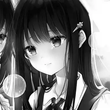 黑白色系的动漫闺蜜头像