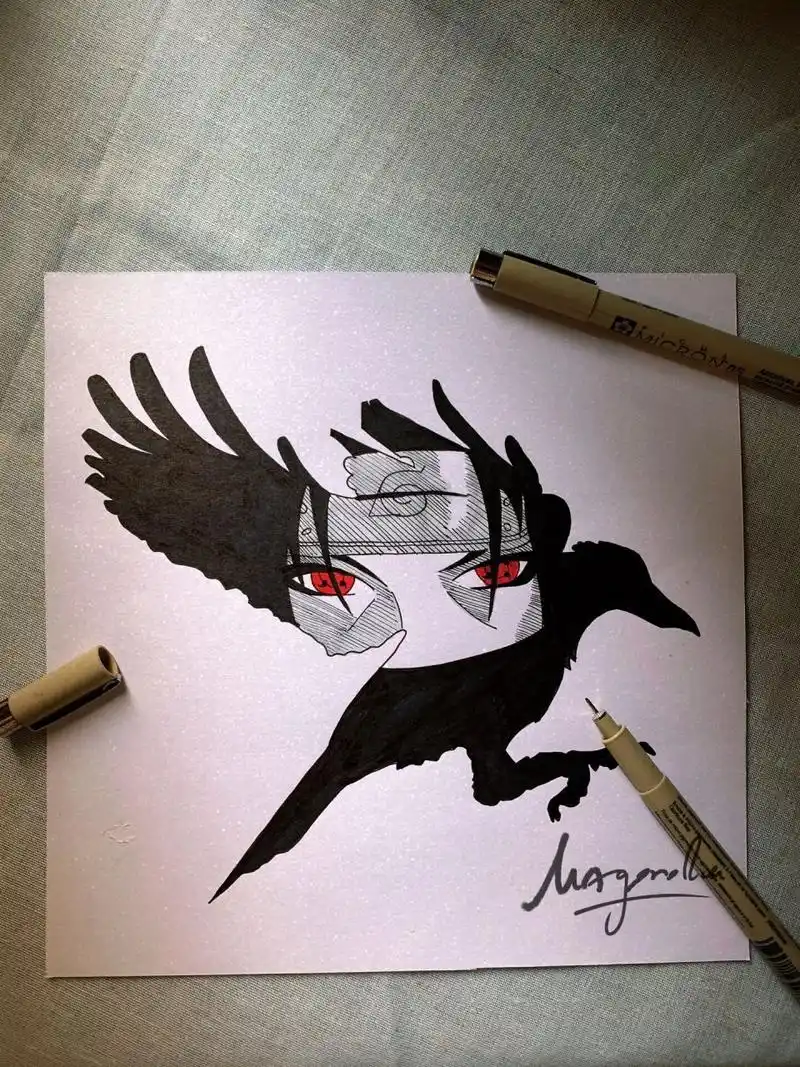 火影 宇智波鼬 马克笔手绘