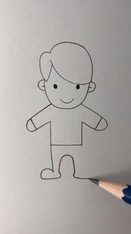 用"入"画一个小男孩,简单易学