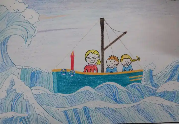 二附属幼儿园教师九月美术考核部分作品展示(主题:"乘风破浪的幼师")