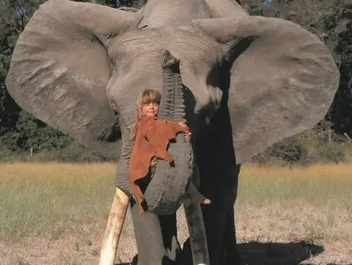 小蒂皮坐在鸵鸟背上玩耍