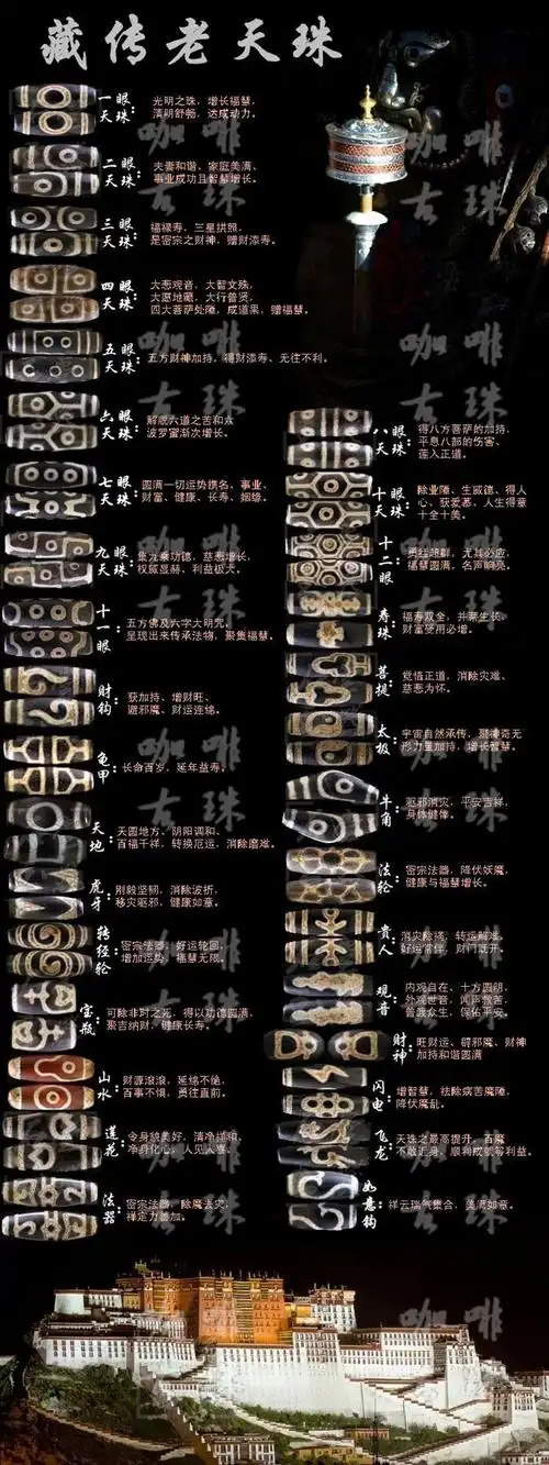 顶级至纯老天珠〓老天珠 西藏老天珠 九眼天珠 配珠