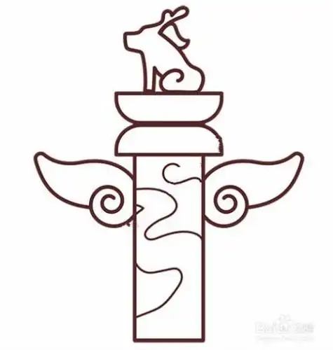 华表柱简笔画手绘图 华表柱简笔画手绘图