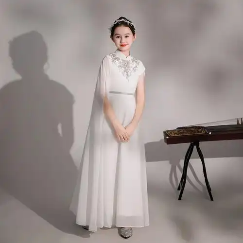 2024新款儿童礼服高端女童弹古筝演出服中国风初中生艺考演奏服装