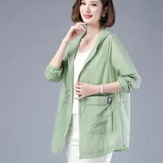 繁安中老年人防晒衣夏款中年妇女女中长款春夏天妈妈薄风衣外套大码