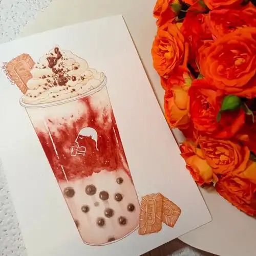 水彩珍珠奶茶