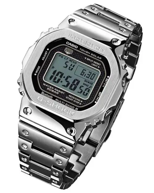 6万 casio 35周年记念gショック gmw-b5000d-1jf フルメタル シルバー