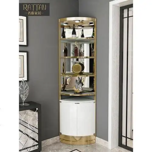 轻奢酒柜角柜墙角柜三角形客厅弧形靠墙家用餐厅现代简约转角酒柜