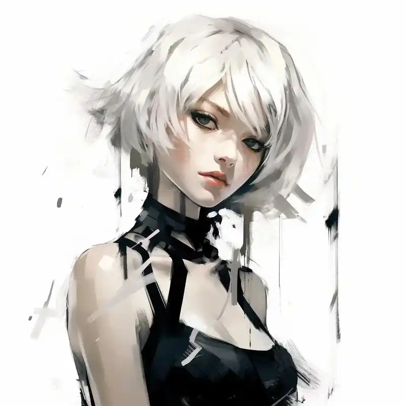 欧美银色短发霸气高冷女生动漫头像#女生头像 - 抖音