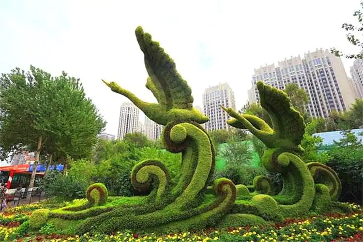 雷山二十组绿雕图片大型花坛定制价格植物雕塑设计