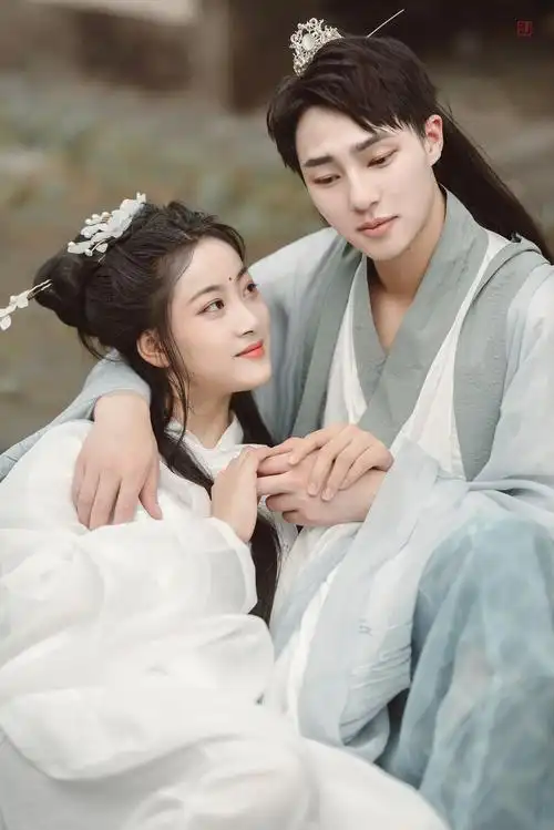 汉服情侣拍摄模特咖啡小西瓜摄影后期我祝各位七夕快乐