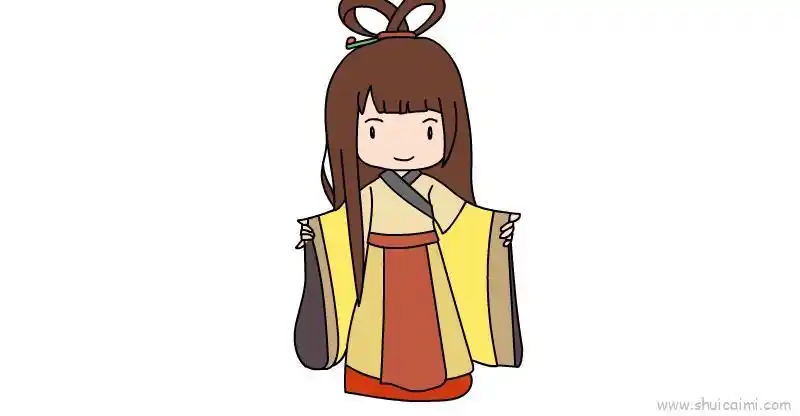 古风人物女儿童画怎么画 古风人物女简笔画图片大全