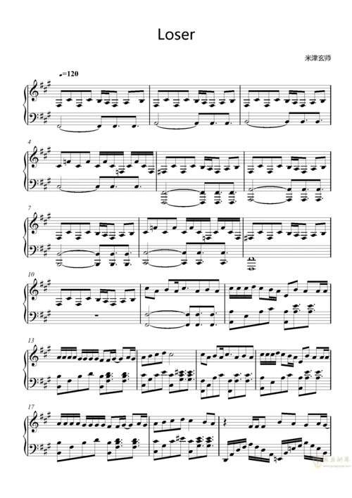 loser钢琴谱-佛系编曲号-虫虫钢琴