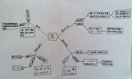 新建小学六(1)班第5单元圆的思维导图展