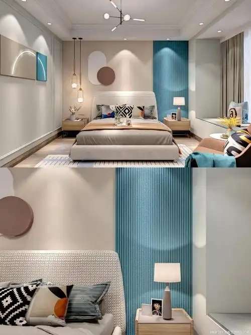 卡百利客厅沙发背景墙应用湖水蓝的阿尔卑斯艺术涂料