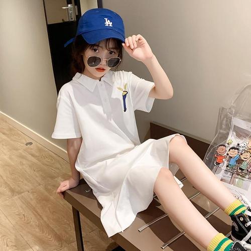女童连衣裙夏装小女孩裙子2020新款中大童儿童洋气夏季短袖裙子潮