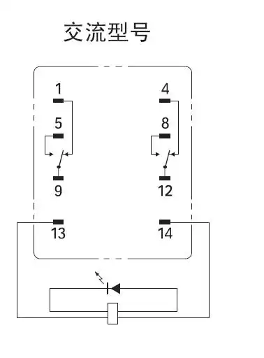 八脚继电器jqx-115f各管脚怎么接啊?