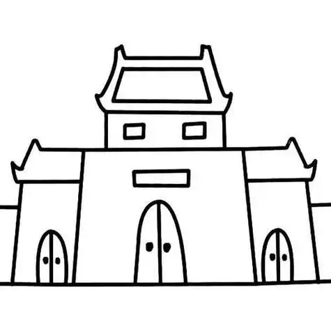 城楼简笔画图片大全古代城楼亲子简笔画大全