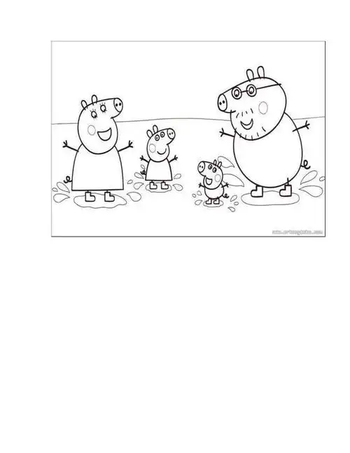小猪佩奇填色画a4纸打印