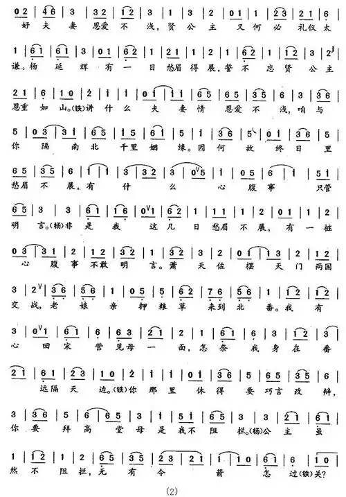 坐宫对唱 四郎探母 杨四郎 铁镜公主唱段 李维康 耿其昌 歌谱 简谱