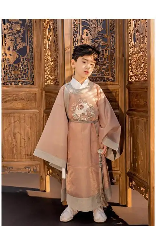 儿童演出服中国风儿童汉服男童装小怀瑜宋制襕衫中国风学生儿童汉服