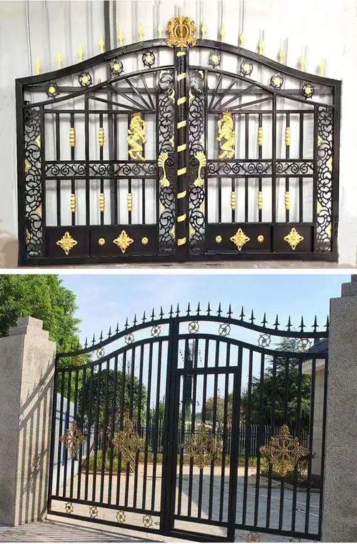 铁栅栏门铁艺大门庭院门进户门镀锌防锈大门农村双开门对开门家用铁门