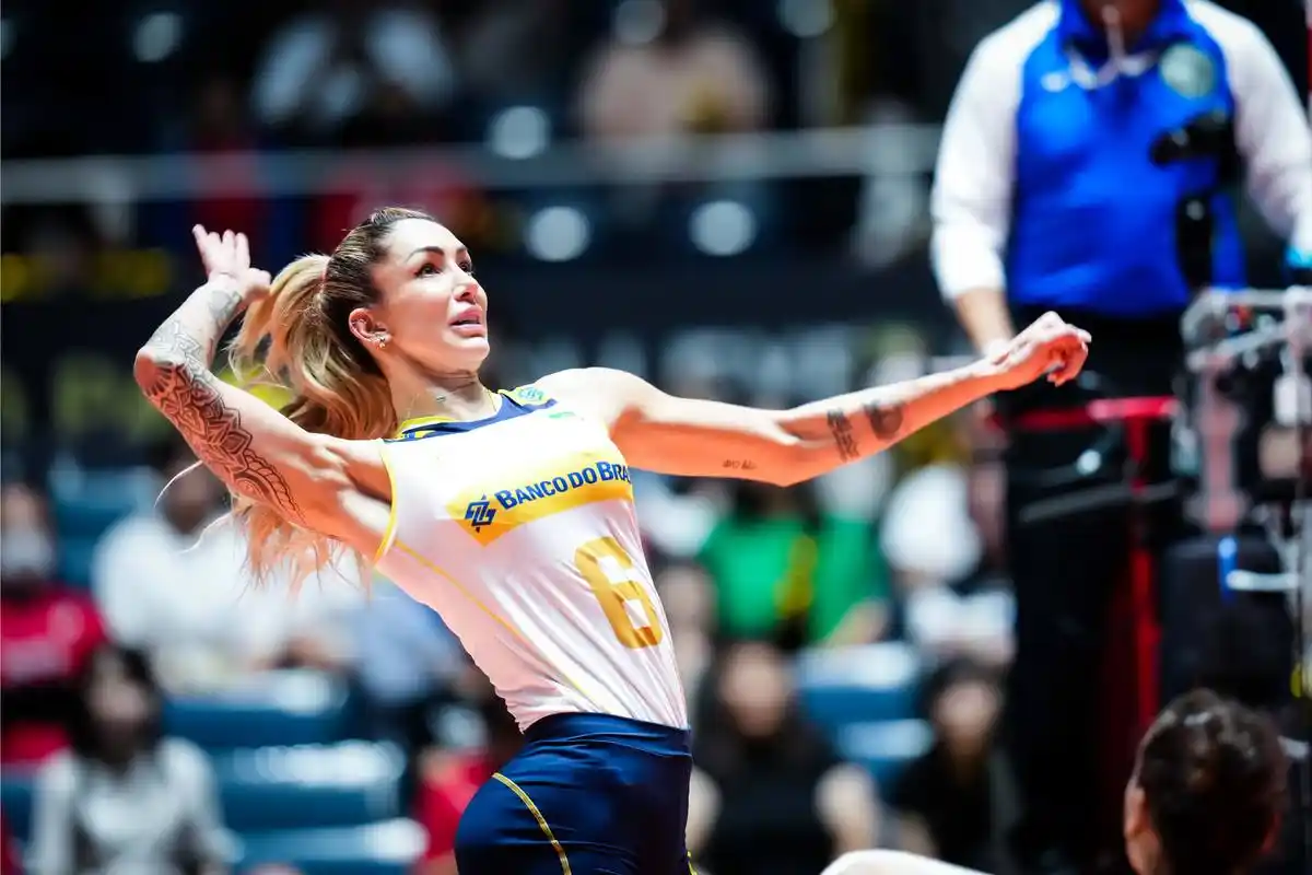 巴黎奥运会预选赛巴西女排3:2保加利亚技术统计,加比26分冠全场