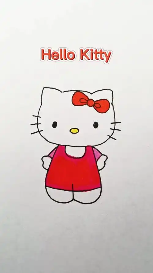 kt猫简笔画 儿童简笔画