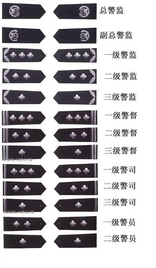 公安人员肩上一个麦花三个星官有多大