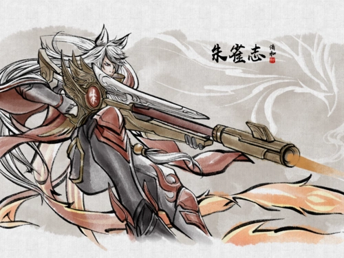 水墨国画风百里守约朱雀志