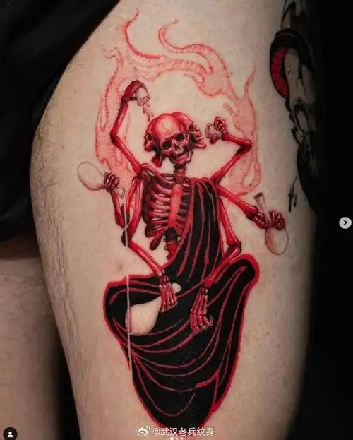 纹身素材超话"探索生命的另类艺术表达,这组骷髅纹身素材,以独特的美