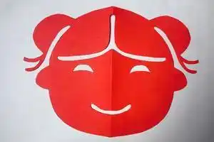 人物头像剪纸扎小辫的小女孩俏皮又可爱人物剪纸基础教程