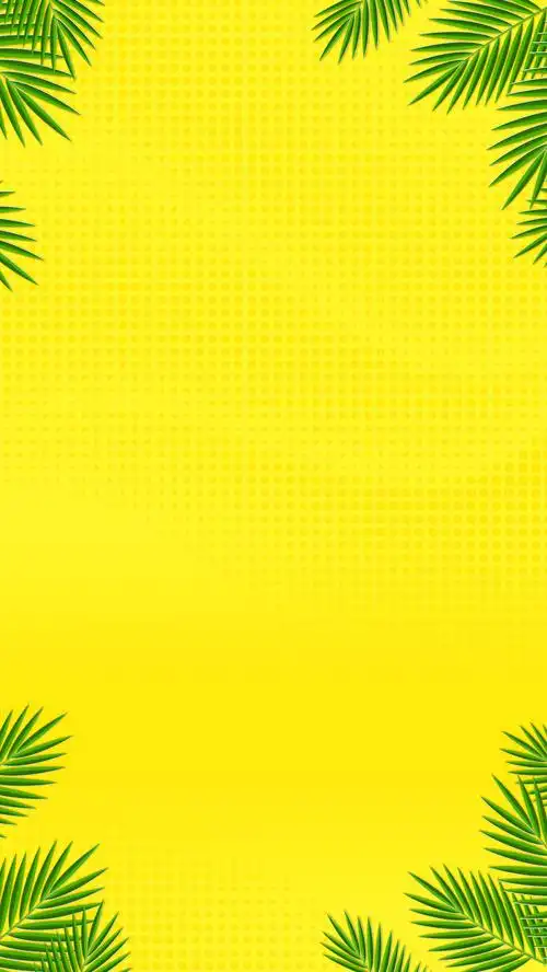 黄色小清新夏季促销psd分层h5背景素材