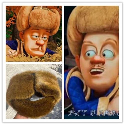 光头强同款帽子东北皮帽中老年人加棉保暖护耳帽头棉帽子雷锋帽