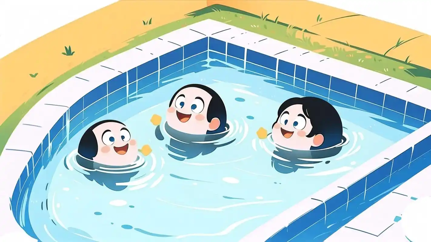 可爱卡通人物游泳派对9069♀1595 夏日炎炎,怎么能少了泳池