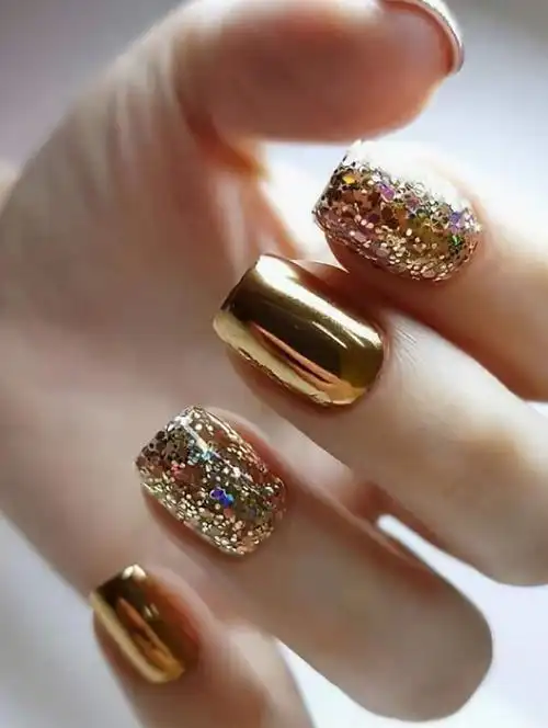 20种时髦金色美甲设计,华丽而高贵,值得一试