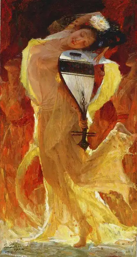 舞姿曼妙霓裳羽衣涂志伟油画欣赏